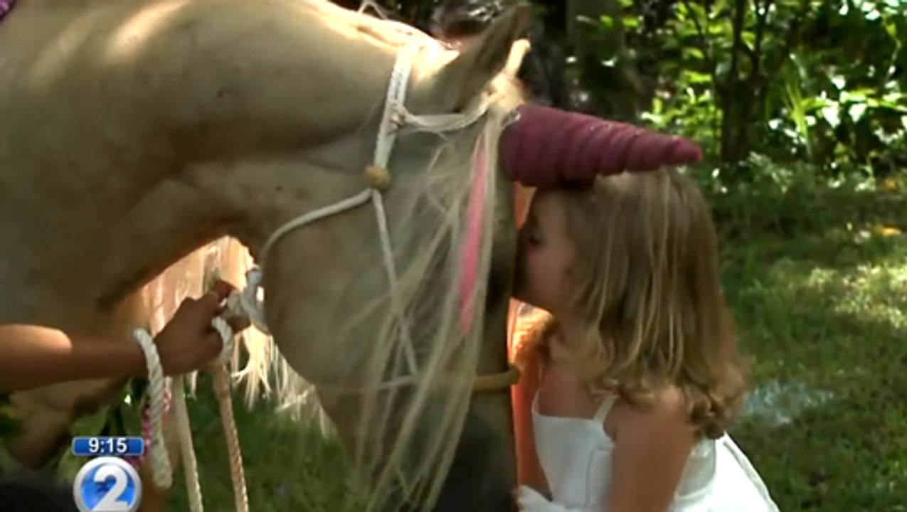 Atteinte de leucémie, cette petite fille rencontre une licorne
