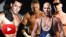 Salman Khan Meets WWE Wrestlers Triple H, John Cena, Kurt Angle