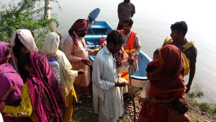 Ration packs distribution by Customs Health Care Society in flood affected areas of Shakirabad