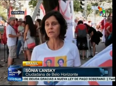 Dilma Rousseff hace campaña para la reelección en Belo Horizonte