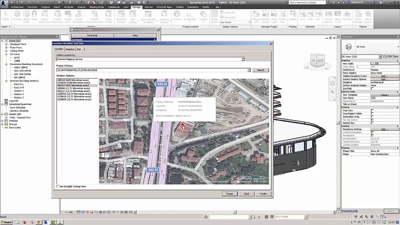 10- Revit Proje bilgilerini girme