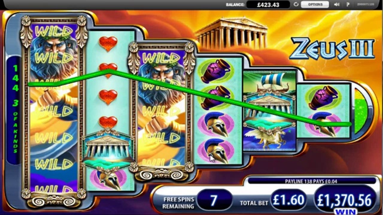 Zeus III Slot Machine BIG WIN!!!