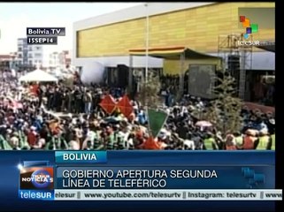 Inauguran en Bolivia segunda línea del teleférico más alto del mundo