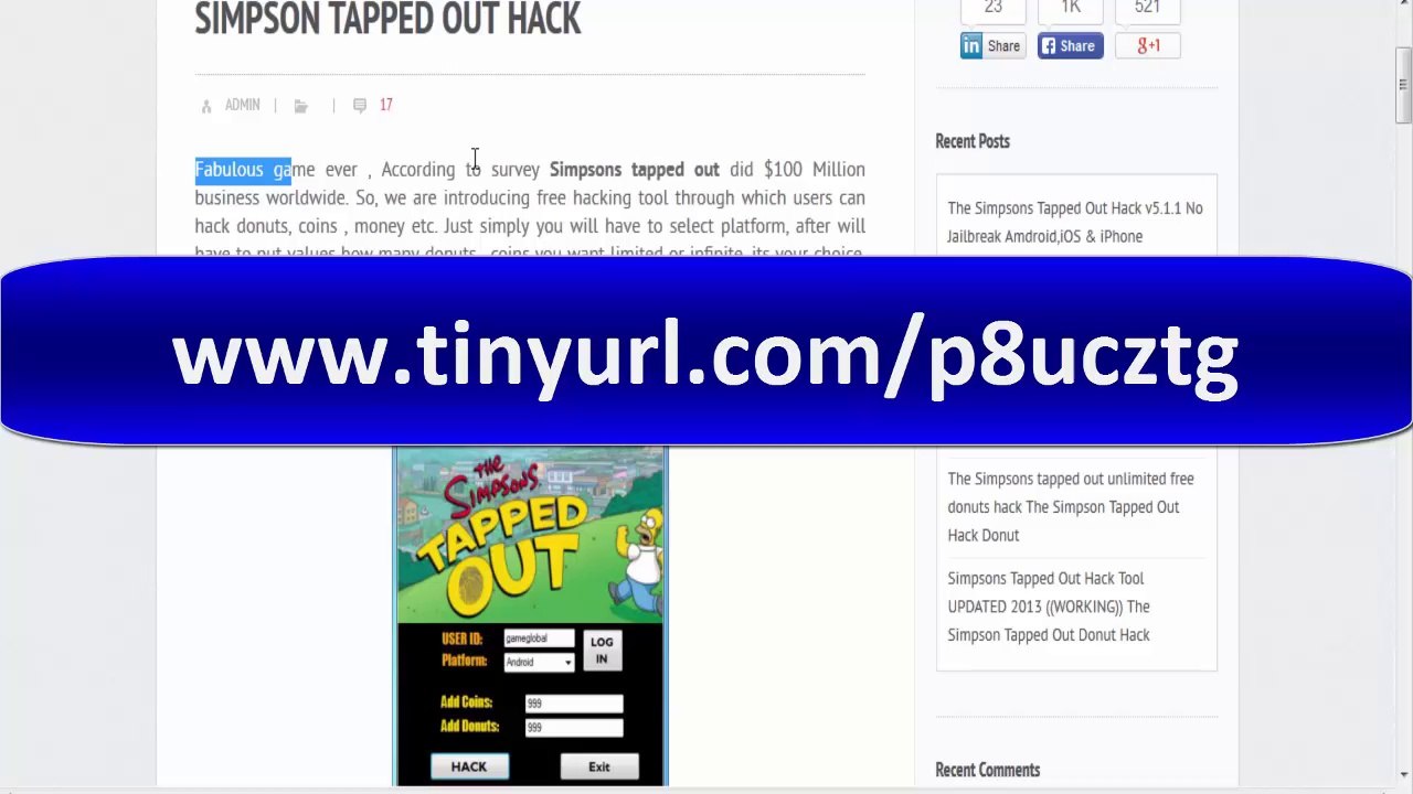 Simpsons Tapped Out Donut Hack iPhone No Survey