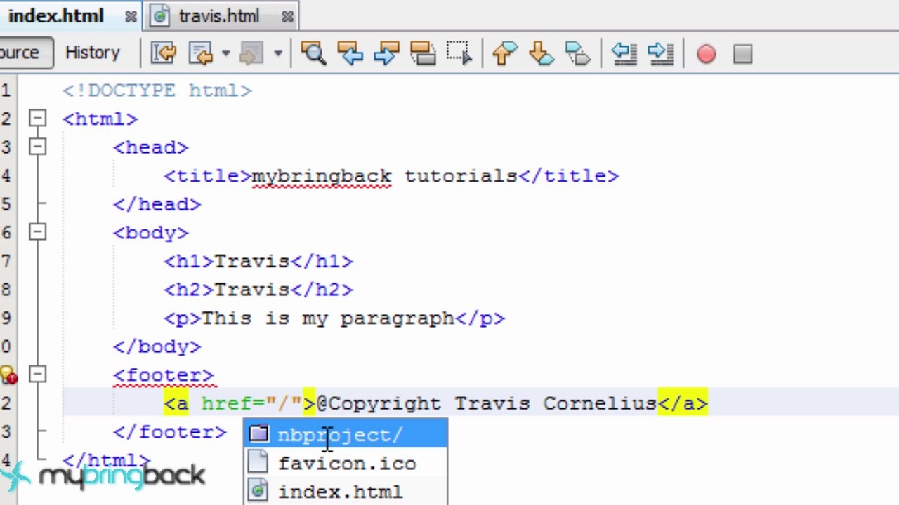 HTML and CSS Tutorials 3 : head, footer, titles, and link elements