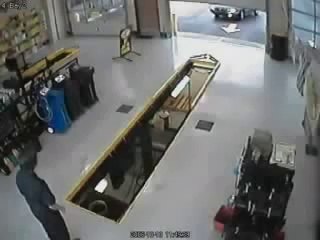 Funny Stupid Woman Car Crash Accident oil station