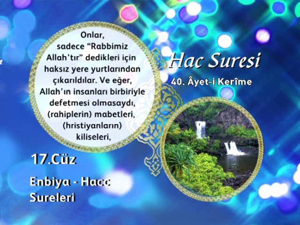 17. cüz 2. bölüm Kur'an-ı Kerim Hatim ve Meal okyay dernegi