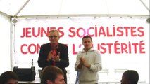 Pierre Laurent devant les jeunes socialistes contre l'austérité