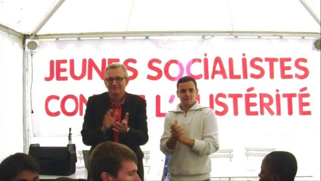 Pierre Laurent devant les jeunes socialistes contre l'austérité