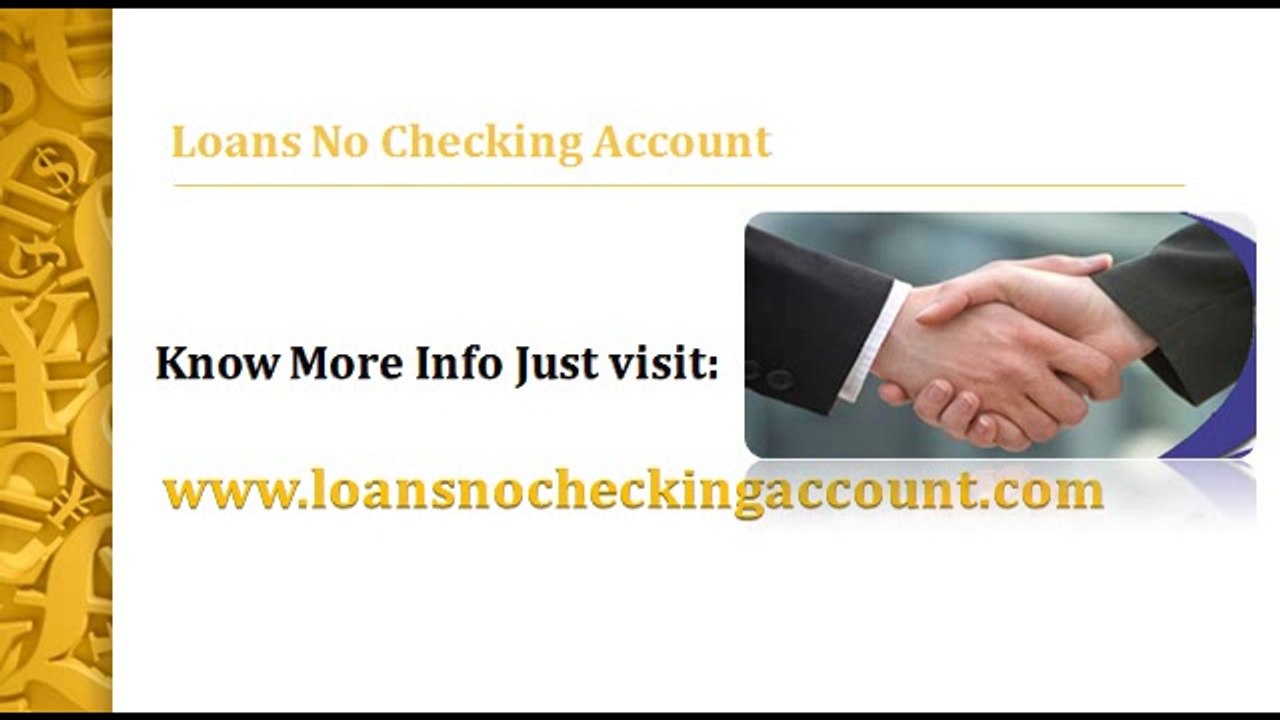 No Checking Account Loans