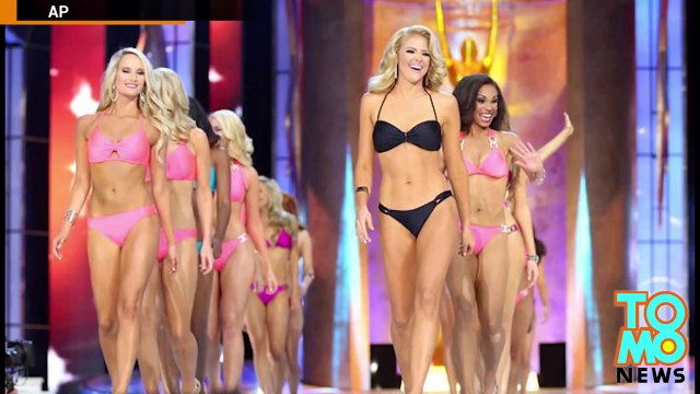 Miss Nebraska Megan Swanson flashes panties to camera during Miss America 2015 pageant.