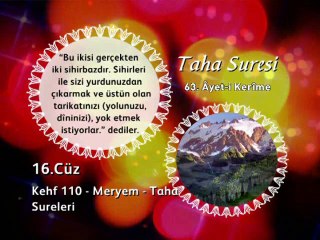 16. cüz 2. bölüm Kur'an-ı Kerim Hatim ve Meal okyay dernegi