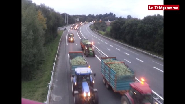 Morlaix. Les légumiers en colère bloquent la RN 12