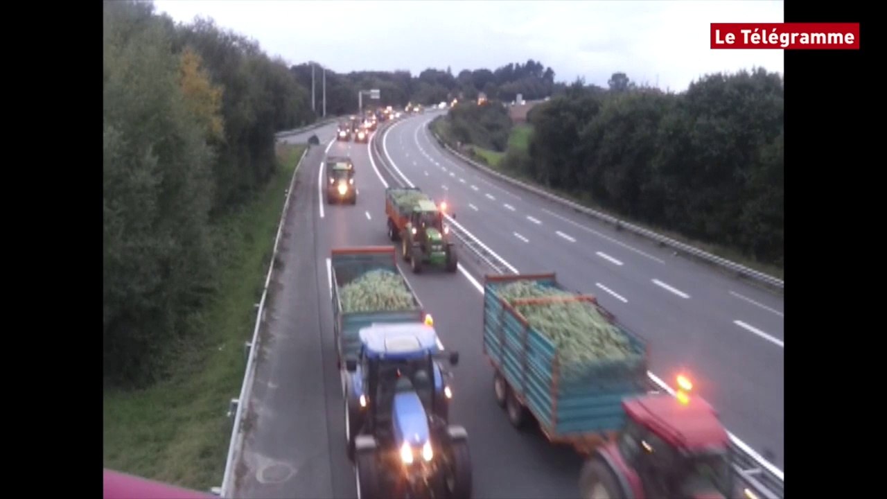 Morlaix. Les légumiers en colère bloquent la RN 12