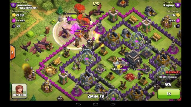 Clash of clans fr CARNAGE attaque full air 10 Dragons