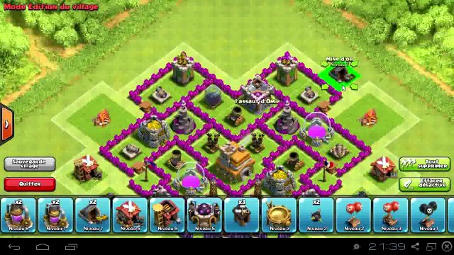 clash of clans FR HDV 7 rush Hybrid bon village