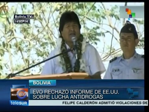 Pdte. Evo rechaza informe de EEUU sobre lucha antidrogas