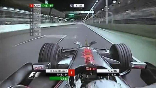 Heikki Kovalainen Onboard With Martin Brundle's Guide - 2008 Singapore Grand Prix Q1