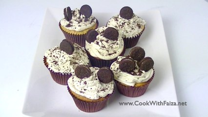 COOKIES & CREAM CUPCAKE *COOK WITH FAIZA*