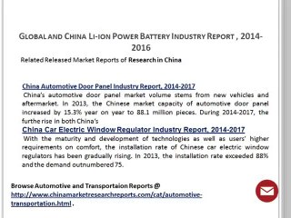 Global and China Li-ion Power Battery Market Report 2014-2016