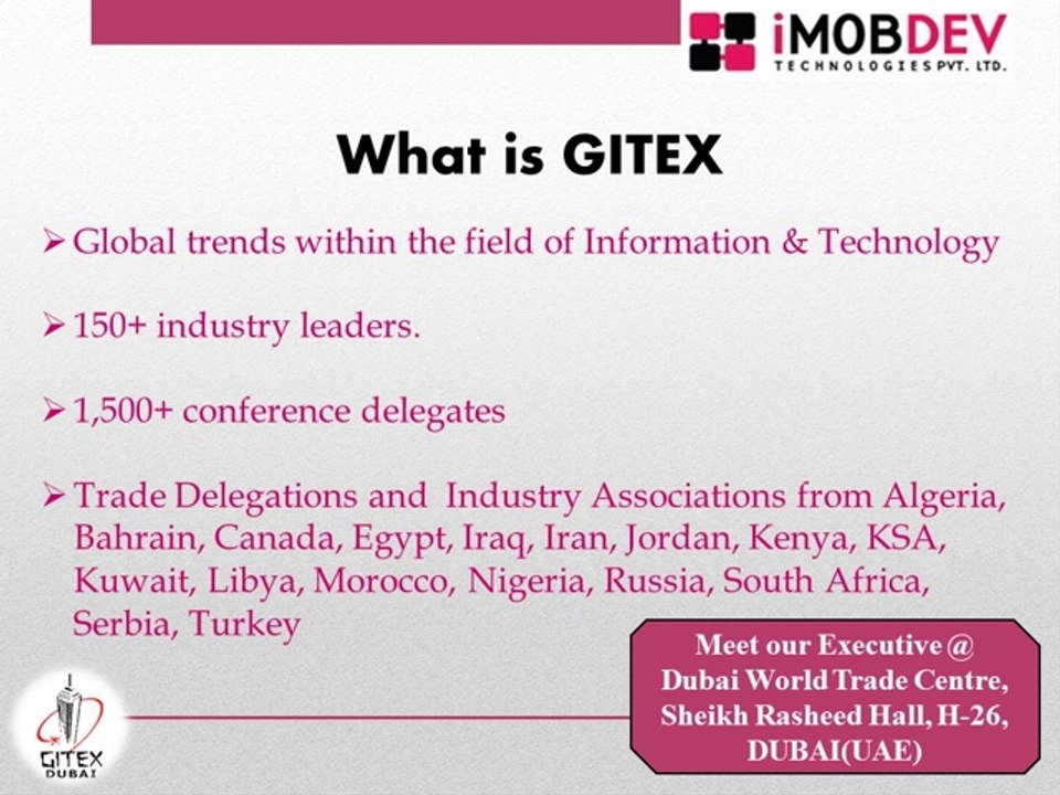 iMOBDEV is ready with the Agenda for Kicks off performance at GITEX Dubai 2014