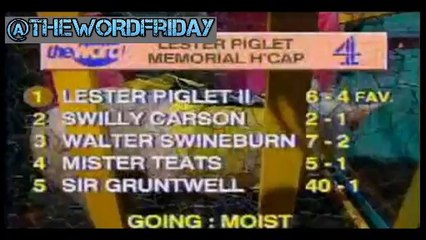 Pig Racing with John McCririck and Zsa Zsa Gabor. The Word, 08-01-1993 Terry Christian