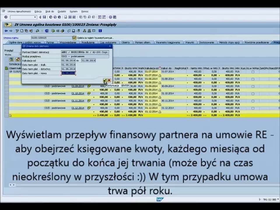 Tworzenie i księgowanie umowy RE z "lewym" kontrahentem - cd poprzedniego filmu