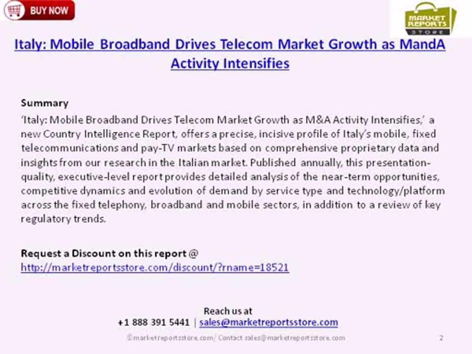 Italy Mobile Broadband Drives Telecom Market Forecasts