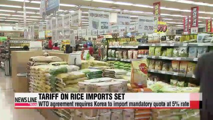 Korea sets 513p tariff on rice imports