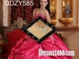 Red Floor Length Quinceanera Dress with Embroidery and Ruffles