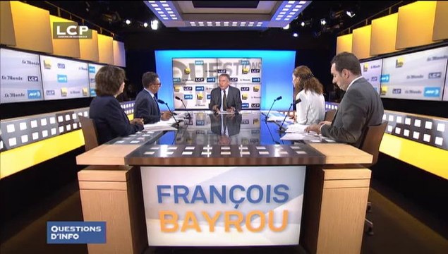 François Bayrou, invité de Questions d'Info sur LCP - 170914