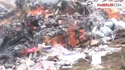700 bin paket kaçak sigara imha edildi -