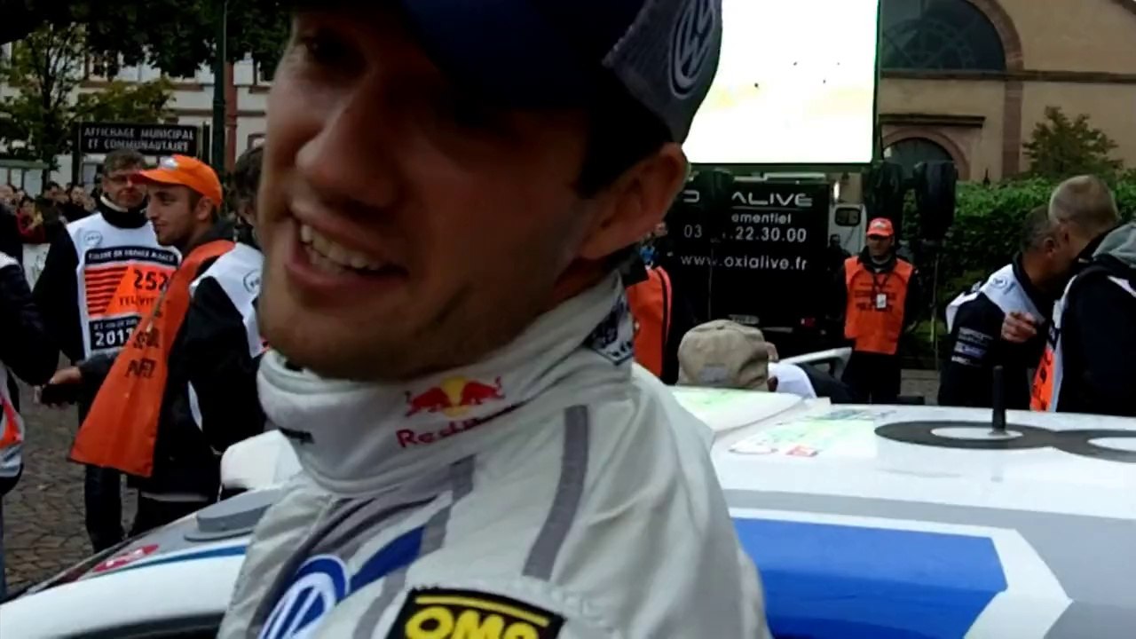 Haguenau, rallye de France Alsace 2013 : Sébastien Ogier remercie les Alsaciens