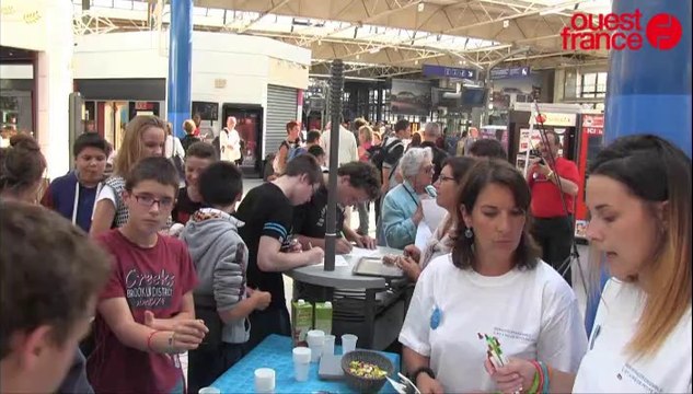 Opération de sensibilisation aux invicilités en gare SNCF de Rennes