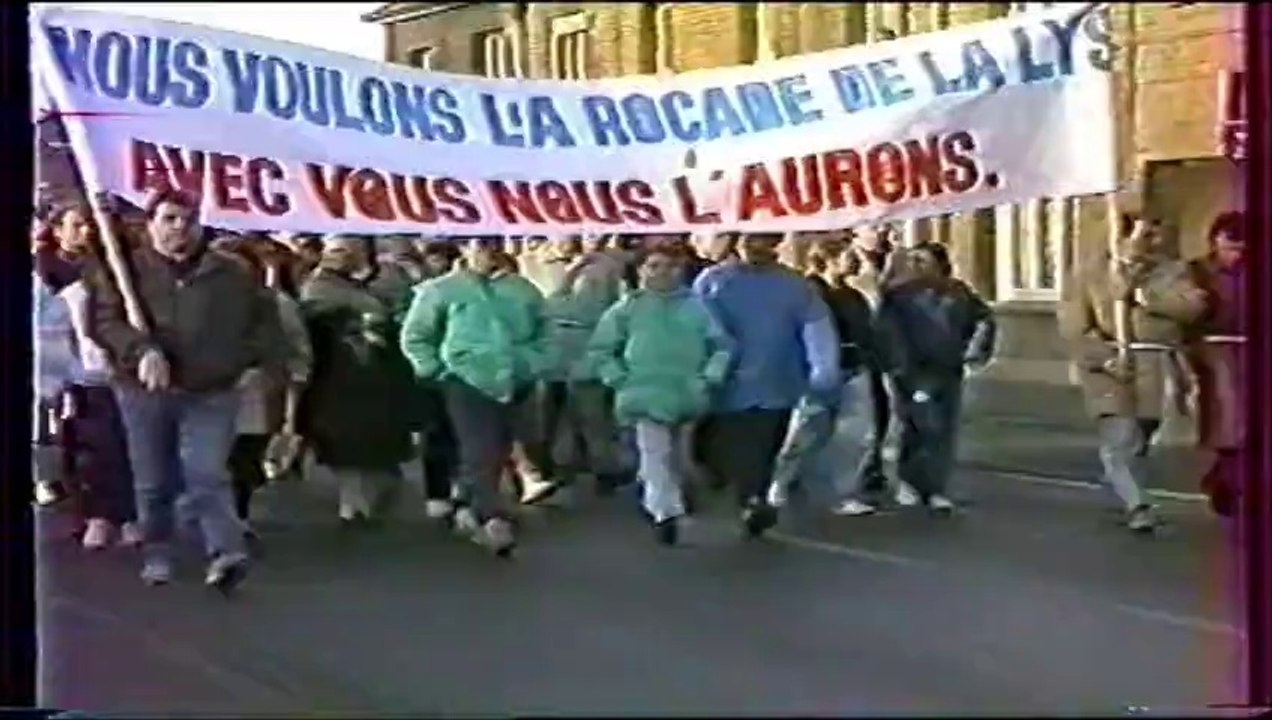 Marche pour la rocade de la Lys 15 janvier 1989 à Comines