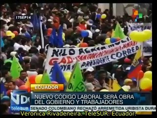 Ecuador: massive demonstration supports labor code bill
