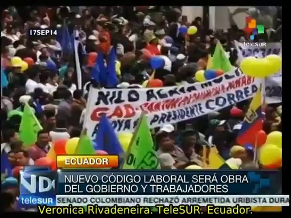 Ecuador: massive demonstration supports labor code bill