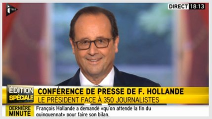 Hollande rattrapé par la pluie lors de sa conférence de presse