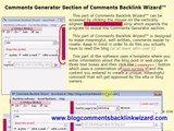 Backlinks Wizard - Comments Generator Section - select your feelings about the blog post or article you wish to leave a comment and backlink
