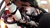 Rallye ERC d'Ypres 2014  La Peugeot de Tsjoen Pieter en feu