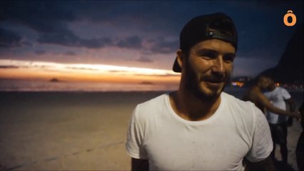 Démonstration de football signée #Beckham à Copacabana - 21/09