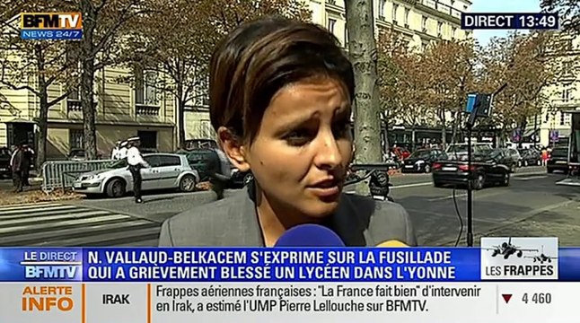 Najat Vallaud-Belkacem s'exprime sur la fusillade qui a grièvement blessé un lycéen dans l'Yonne