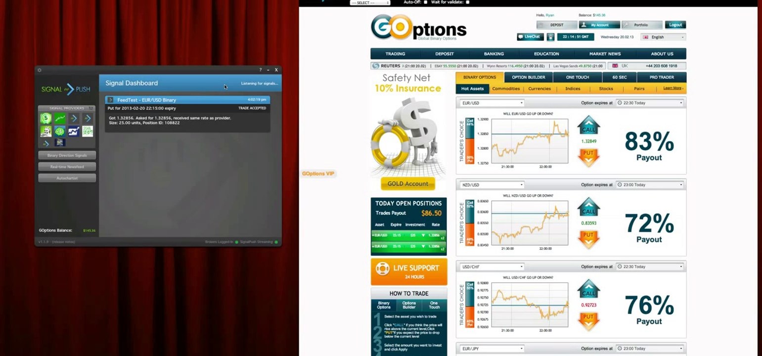 SignalPush Binary Option Trade Copier Demo #2