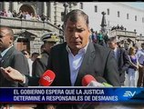 Correa evaluó daños causados por movilizaciones