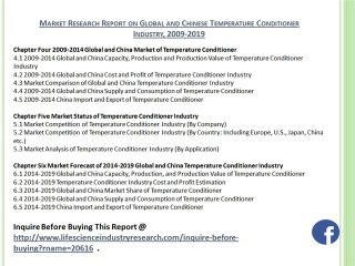 Global and China Temperature Conditioner Industry in-depth Analysis Report to 2019