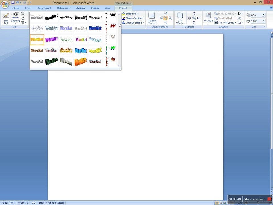 Microsoft Word Topic 1 Word Art