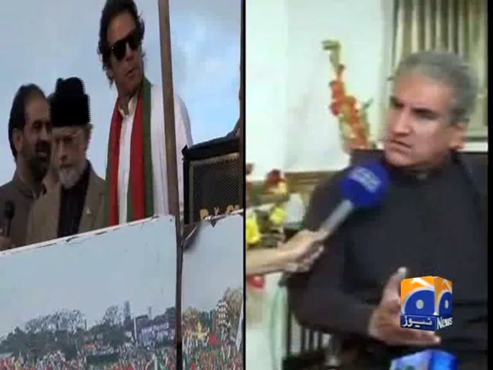 Shah Mehmood admits Imran, Qadri's London meeting-Geo Reports-20 Sep 2014