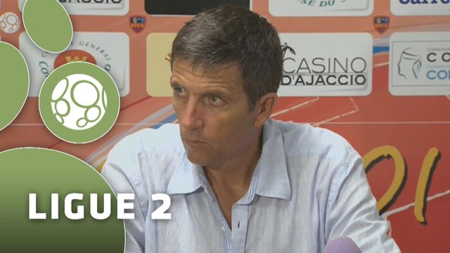 Conférence de presse GFC Ajaccio - Dijon FCO (2-0) : Thierry LAUREY (GFCA) - Olivier DALL'OGLIO (DFCO) - 2014/2015