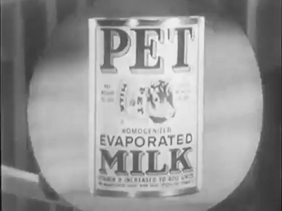 1955 PIN UP GIRL TAKING A BATH PROMOTING PET MILK COMMERCIAL