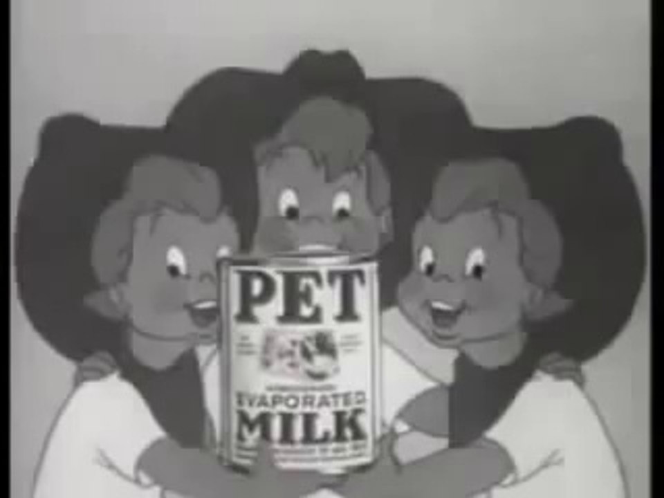 1956 ANIMATED PET EVAPORATED MILK COMMERCIAL ~ ANIMATED BABIES AS COWBOYS